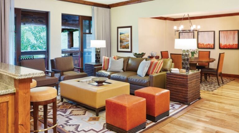  Living Room with fireplace, flat screen TV with direct TV. Living room has a double sofa bed	